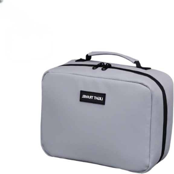 Gray Elite Accordion Toiletry Bag, Toiletry Bag for Teen Boys, Mens Toiletry Bags for Traveling, Multi-compartment Travel Organizer, Wet & Dry Separation Pouches, Easy-Clean Washable Travel Case (w
