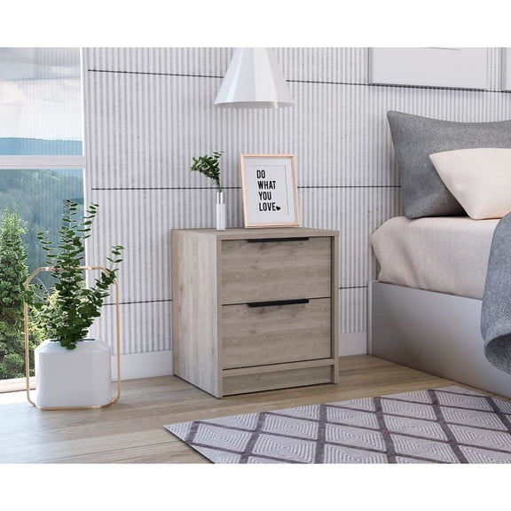 Gray End Table, 2 Drawers - Elevating Bedroom Style And Function 2 Enhancing Ambiance