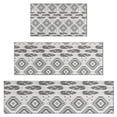 thumbnail image 1 of Gray Ethnic Feather Pattern Kitchen Rugs Sets Of 3,Kitchen Runner Rugs Non Skid Washable,Decorative Kitchen Floor Mats for Kitchen,Sink,Laundry,17"x30"+ 17"x47" + 17"x59", 1 of 6