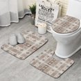 thumbnail image 1 of Gray Ethnic Rhombus and Triangle Pattern Bathroom Rugs Sets 3 Piece,Toilet Cover Set,Absorbent Non Slip Bathroom Mats Sets with U-Shaped Contour Rug Toilet Rug Set, 1 of 5
