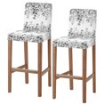 thumbnail image 1 of Gray Eucalyptus Bar Stool Cover Set of 2, Spring Summer Farmhouse Leaves Watercolor Stretch Bar Chair Cover, Removable Washable Pub Counter Stool Chair Slipcover for Kitchen Dining Room Pub Cafe, 1 of 9