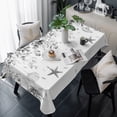 thumbnail image 1 of Gray Eucalyptus Coastal Table Cloth Waterproof Tablecloths, Beach Starfish Shells Tablecloth Dining Table Cover for Kitchen Party Tabletop Outdoor, Rectangle Tablecloth 54x108 Inch, 1 of 9