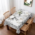thumbnail image 1 of Gray Eucalyptus Table Cloth Waterproof Tablecloths, Spring Summer Farmhouse Leaves Watercolor Tablecloth Dining Table Cover for Kitchen Party Tabletop Outdoor, Rectangle Tablecloth 60x84 Inch, 1 of 9