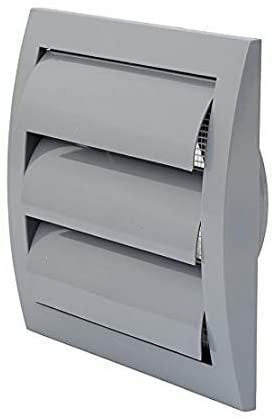 Gray Exhaust Hood Vent 4'' Inch with Builtin Pest Guard Screen and Flange, White, Air Vent