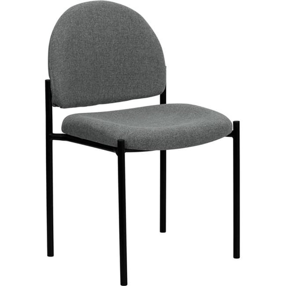 Gray Fabric Comfortable Stackable Steel Side Chair