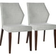 thumbnail image 1 of Gray Fabric Dining Chairs ( Of 2) - Mid-century Modern, Solid Back, Foam Filled, Blend Covering, Wood Structure, Smoothly Kept And Operated, Gray, Brown Tone Grey Chair Pair Upholstery,, 1 of 2