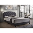 thumbnail image 1 of Gray Fabric Queen Bed With Stylish Headboard And Long-lasting Durability Sleek Design Build, 1 of 2