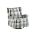 thumbnail image 1 of Gray Fabric Swivel Glider Chair - 35" Wide, Pocket Coil Seat, Metal Legs for Living Room. Removable Cover. Comfortable & Stylish., 1 of 6