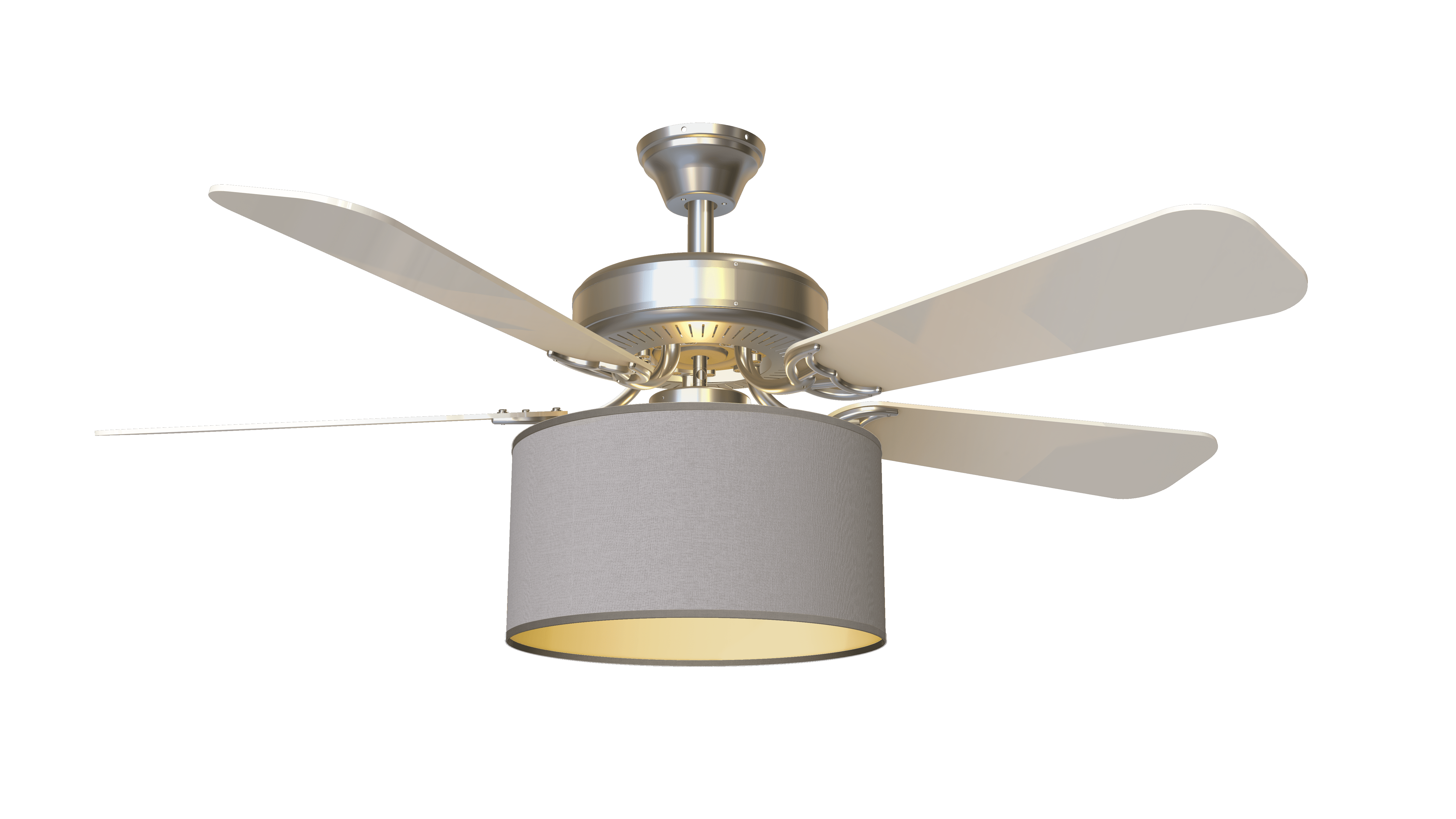 Gray Linen Ceiling Fan Shade with Mounting Hardware