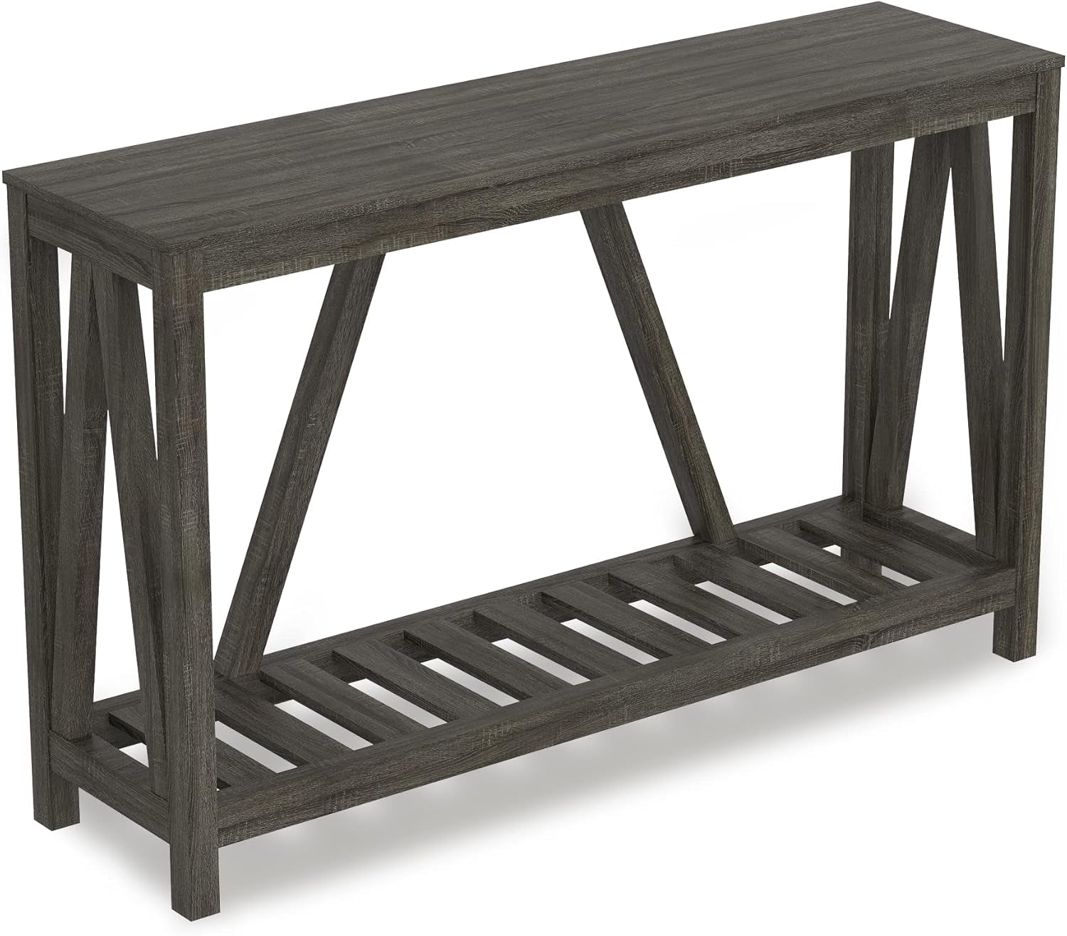Gray Farmhouse Entry Table, Engineered Solid Wood nsole Table, Use As
