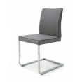 thumbnail image 1 of Gray Faux Leather and Chrome Dining Chair, 1 of 2