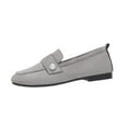 thumbnail image 1 of Gray Female Casual Loafers Featuring A Slip-On Design And Round Toe Made Of Flock For Comfort, 1 of 9