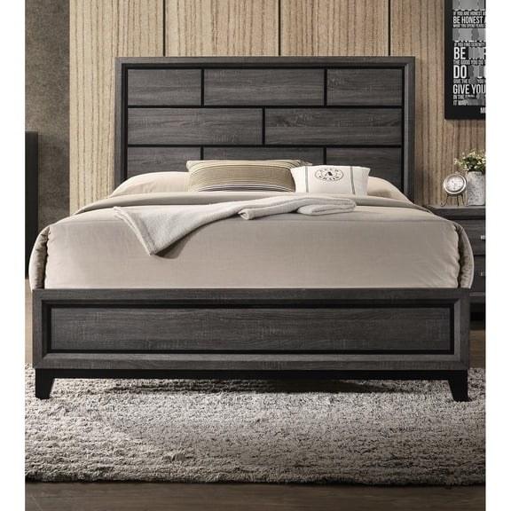 Gray Finish Aesthetic - Box Design Headboard - Bedroom Decoration - Comfortable Master Bedroom Set