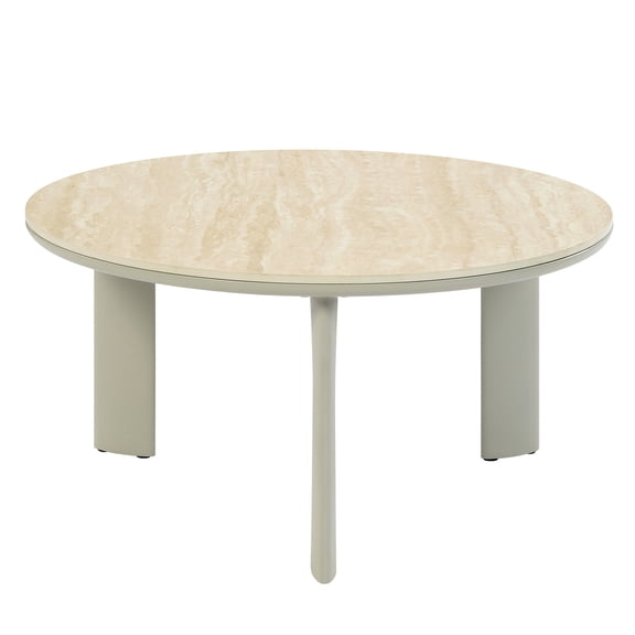 Gray Finish Ceramic Coffee Table | Matches Transitional Decor | Metal Frame & Wood | Preserves Good Condition