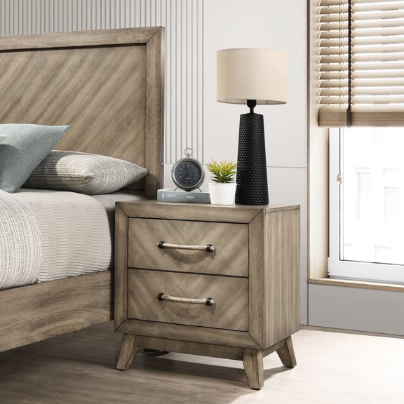 Gray Finish - Dovetail Joint Construction - Bedroom Space - Functional Bedside Piece