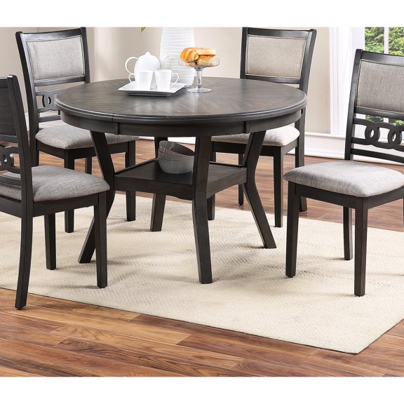 Gray Finish Rubberwood - Knot Design Round Table - Kitchen & Dining - Transform Dining Area