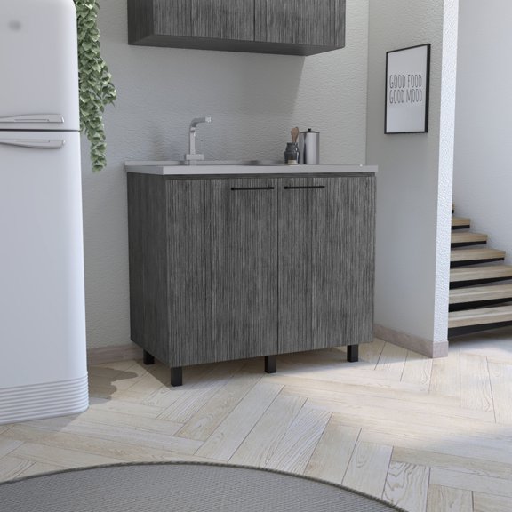 Gray Finish Utility - Durable Aluminum Countertop - Kitchen Usage - Store Kitchen Goods