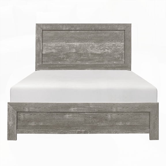 Gray Finished 1pc Queen Size Bed Furniture - Rustic Design from Malaysia with Headboard & Footboard