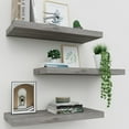thumbnail image 1 of Gray Floating Shelves for Wall Set of 3, 16" Gray Wall Shelves for Home Dr, Frame Display Wall Mounted White Floating Shelf for Living Room, Bedroom, Bathroom, Kitchen, 1 of 6