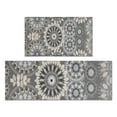 thumbnail image 1 of Gray Floral Mandala and Leaf Pattern Kitchen Rugs Sets Of 2,Anti Fatigue Kitchen Mat Rugs Non Slip Washable,Decorative Kitchen Floor Mats for Kitchen,Sink,Laundry,17"x30"+17"x47", 1 of 7