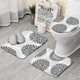 thumbnail image 1 of Gray Floral Pattern Bathroom Rugs Sets 3 Piece,Toilet Cover Set,Absorbent Non Slip Bathroom Mats Sets with U-Shaped Contour Rug Toilet Rug Set, 1 of 5