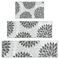 thumbnail image 1 of Gray Floral Pattern Kitchen Rugs Sets Of 3,Kitchen Runner Rugs Non Skid Washable,Decorative Kitchen Floor Mats for Kitchen,Sink,Laundry,17"x30"+ 17"x47" + 17"x59", 1 of 6