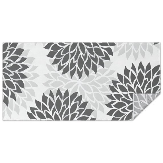 Gray Floral Pattern Rectangle Tablecloth 60"x120",Waterproof Polyester Rectangle Table Cloth, Wipeable Spillproof Polyester Tablecloth for Dining, Camping, Indoor and Outdoor