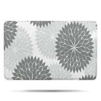 Gray Floral and Petal Pattern Bathroom Rugs Mat,Non Slip Microfiber Bathroom Rug,Rubber Backing,Soft Bathroom Mats for Bathroom Floor,Tub and Shower,17x27in(43x68cm)