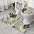 thumbnail image 1 of Gray Floral and Petal Pattern Bathroom Rugs Sets 3 Piece,Toilet Cover Set,Absorbent Non Slip Bathroom Mats Sets with U-Shaped Contour Rug Toilet Rug Set, 1 of 5
