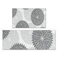 thumbnail image 1 of Gray Floral and Petal Pattern Kitchen Rugs Sets Of 2,Anti Fatigue Kitchen Mat Rugs Non Slip Washable,Decorative Kitchen Floor Mats for Kitchen,Sink,Laundry,17"x30"+17"x47", 1 of 7