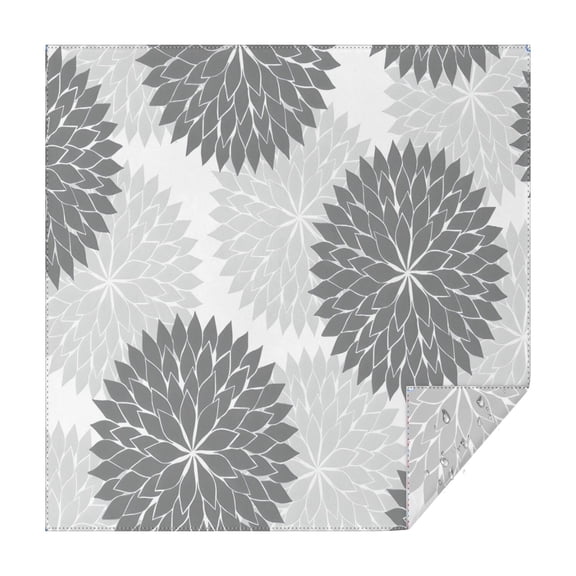 Gray Floral and Petal Pattern Square Tablecloth,Waterproof Square Table Cover,Wipeable Spillproof Washable Table Cover for Home Kitchen Party Decor 60"x60"(152x152cm)