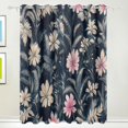 thumbnail image 1 of Gray Floral Print Blackout Curtains for Living Room Bedroom 55W x 72/84L Insulated Window Drapes 2 Panels, 1 of 6