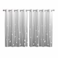 thumbnail image 1 of Gray Flower Kitchen Curtains 72 Inch Length, Geometric Stripe Gradient Branch Minimalist Grommet Top Bedroom Living Room Curtains, Light Filtering Cafe Curtain Drapes 2 Panels Set 104''x72'', 1 of 9