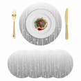 thumbnail image 1 of Gray Flower Round 13 Inch Placemats Set of 4, Geometric Stripe Gradient Branch Minimalist HeatResistant Non Slip Place Mats for Dining Table, Wipeable Braided Kitchen Table Mats for Housewarming, 1 of 9