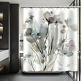 thumbnail image 1 of Gray Flower Shower Curtain, Oil Painting Shower Curtain, Watercolor Floral Farmhouse Shower Curtain Set Waterproof Bath Curtain Bathroom Decor with 12 Hooks, 72x72 inches, 1 of 6
