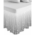 thumbnail image 1 of Gray Flower Wrap Around Bed Skirts for Queen Bed 18" Drop,Bed Skirt with Adjustable Elastic Belt Dust Ruffle Bed Valance for Bedroom Hotel Geometric Stripe Gradient Branch Minimalist Bed Frame Cover, 1 of 7