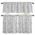 thumbnail image 1 of Gray Flowers Kitchen Curtains Sets for Windows 36 Inch Length, Farmhouse Pastoral Vintage Plants Branches Rod Pocket Window Treatments Tier Curtains and Valances Set for Bedroom/Bathroom, 1 of 8