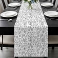 thumbnail image 1 of Gray Flowers Table Runner 70 Inches Long, Farmhouse Pastoral Vintage Plants Branches Kitchen Coffee Dining Table Decoration for Home Party Birthday Wedding Home Decor 13x70 Inches, 1 of 8