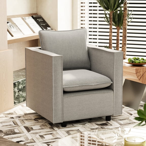 Gray Foam Filled Single Sofa | Relaxing & Convenient Armrests | TV Time