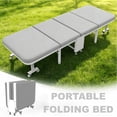 thumbnail image 1 of Gray Foldable Camping Cot - Heavy Duty Steel Frame for Outdoor Camping & Picnic, 1 of 9
