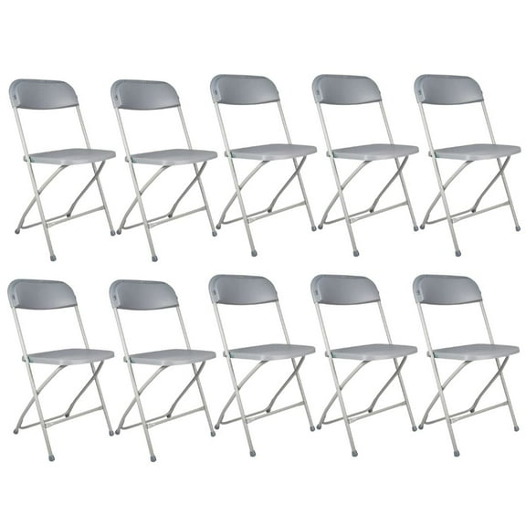 Gray Folding Steel-Poly Chairs - Sold in Sets of 10 by Chivari
