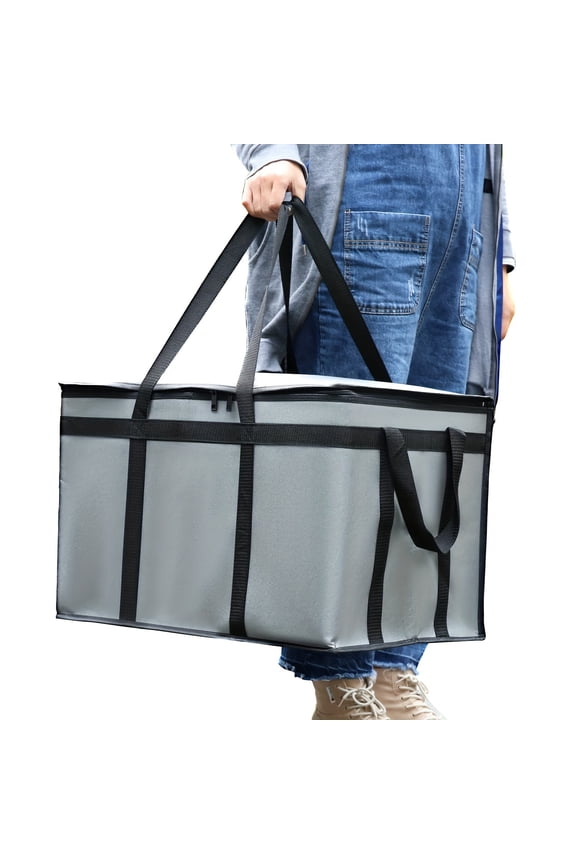 Gray Food Delivery Bag ,Insulated Food Delivery Bag for Pizza Delivery, Grocery- Cooler Bag, Food Warmers for Parties, Catering Supplies for Doordash, Thermal Bags for Cold And Hot Food Carrier