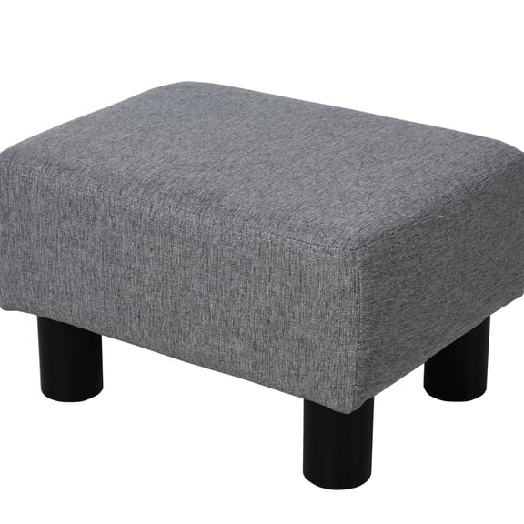 Gray Foot Stool with Thick Plastic Legs / Stable Support for Relaxing
