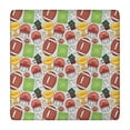 thumbnail image 1 of Gray Football Elements Pattern Square Fitted Tablecloth with Elastic Edge,Square Table Cover,Washable Elastic Table Cover for Home Kitchen Party Decor 34"x34", 1 of 6
