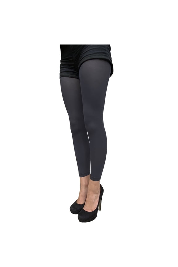 Gray Footless Tights For Women