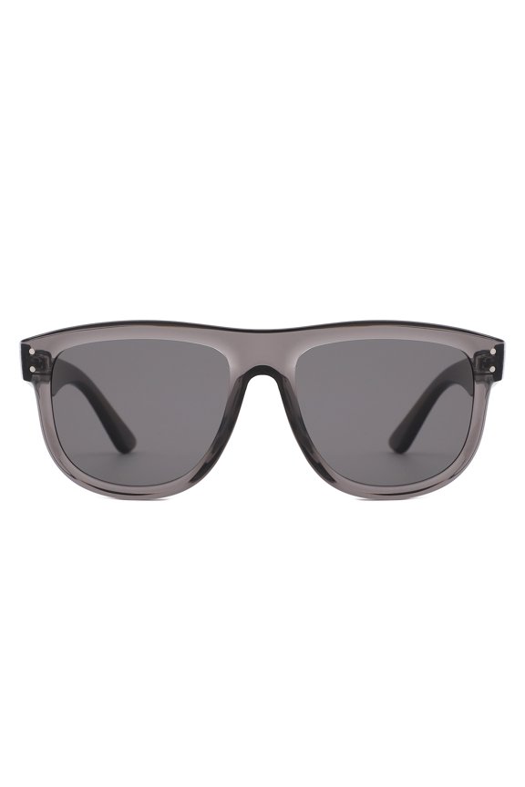 Gray Frame Square Sunglasses - Gray Lens UV Protection Minimalist Casual Eyewear