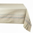 thumbnail image 1 of DII 60x84" Modern Cotton French Stripe Tablecloth in Taupe Beige and Gray, 1 of 6