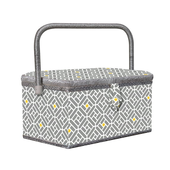 Gray Fret Sewing Basket Kit