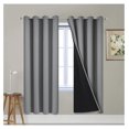 thumbnail image 1 of Gray Full Shading Curtain Panels for Windows, 2 Thick Layers Thermal Insulated Drapes with Black Liner for Living Room(52Wx72L, Grey, 2 Panels), 1 of 9