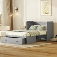 Gray Full Size Murphy Bed with Drawer, USB Port and SpaceSaving Design